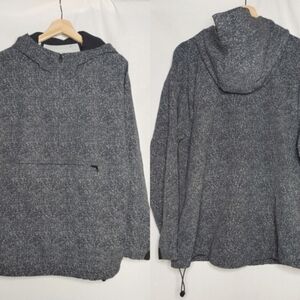 Outdoor Voices Stretch Crepe Anorak Pullover Half Zip Hooded Jacket Black Gray L